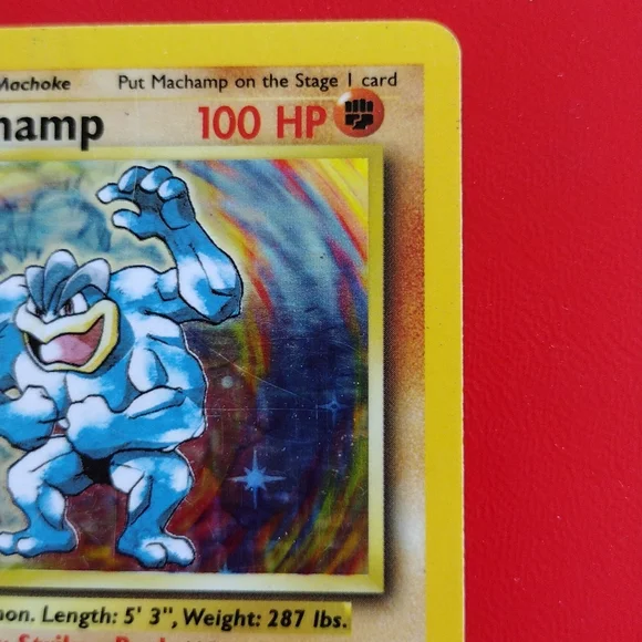 1st Edition 1995 Machamp Holographic Card (8/102) - Picture 5 of 6
